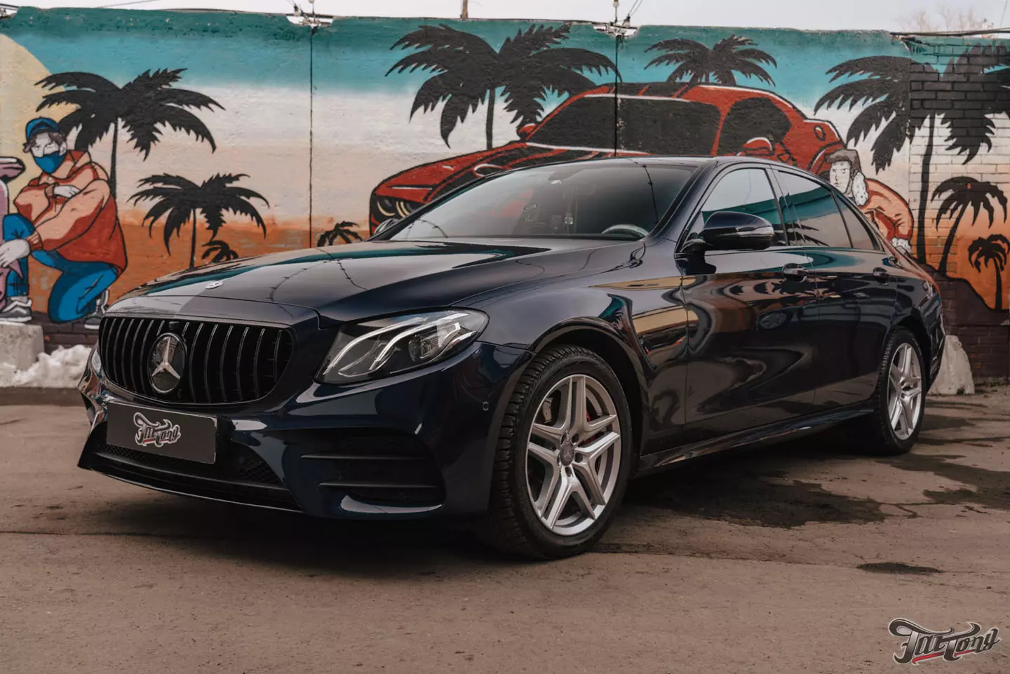 Частичный окрас и антихром для Mercedes E53